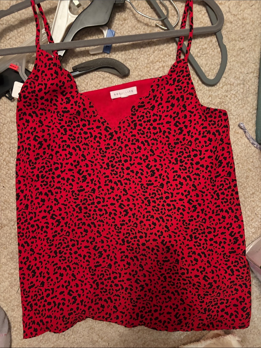 Red Leopard Print Cami Tank